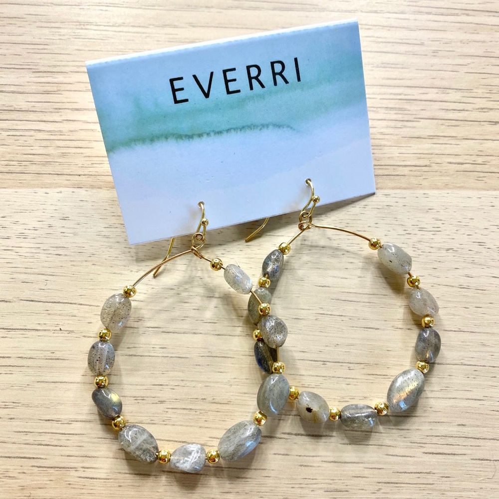 EVERRI - Semi Stone Hoop Drop Earring